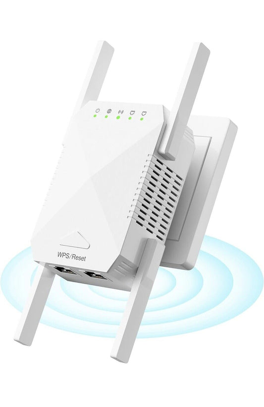 Dual Band WiFi Booster 4 Antenna WiFi Extender 5GHz & 2.4GHz With 2 LAN Ports