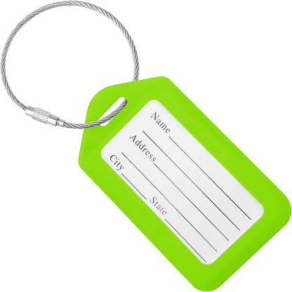3-Pack Luggage Tags Travel Suitcase Bag Tag Name Address ID Plastic Labels