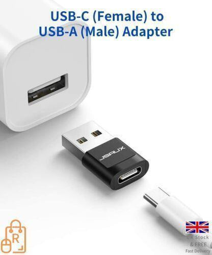 Premium USB Type C Female to USB A Male Adapter Converter Charger - Black - RLO Tech