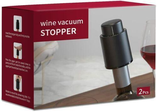Vacuum Wine Bottle Stopper With Time Recorder Keeps Your Wine Really Fresh 2 Pk - RLO Tech