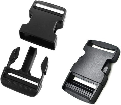 Delrin Side Release Buckles, 5 Sizes, for Webbing DIY Paracord Bracelets, Black - RLO Tech