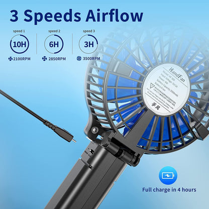 Rechargeable Portable Mini Fan For Home Outdoor Travel Camping Beach with Clip - RLO Tech