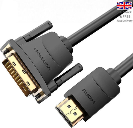 VENTION HDMI to DVI Cable Bidirectional DVI-D 24+1 Male to HDMI Male Adapter 5m
