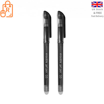 Guyacom Erasable Gel Pen 0.5 mm Tip (black) - 2 Pack - RLO Tech