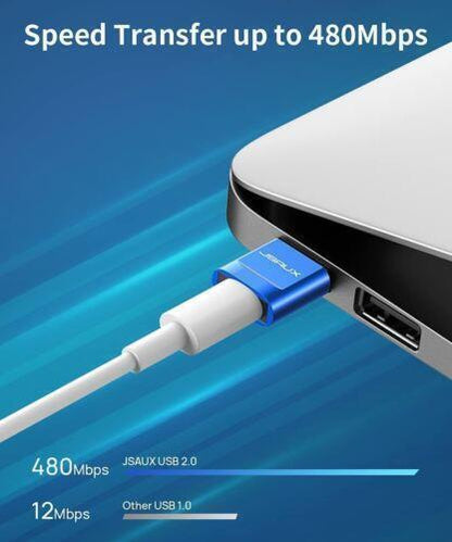 Premium USB Type C Female to USB A Male Adapter Converter Charger - Blue - RLO Tech