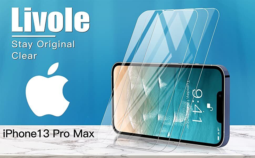 Screen protector for iPhone 14 Plus & iPhone 13 Pro Max Tempered Glass 3 pack - RLO Tech