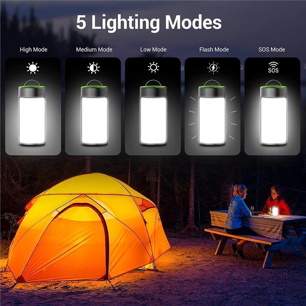 Rechargeable LED Camping Lights 400LM 5 Light Modes, Phone Charger - 2 Pack - RLO Tech