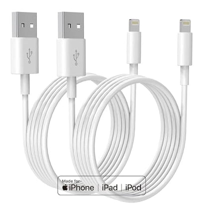 Premium iPhone USB-A to Lightning Charging Cable MFi Certified 2m Each 2 Pack