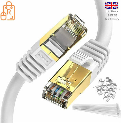CAT8 Ethernet Cable 40gbps Network Gold Fast Internet Patch Lead Various Sizes - RLO Tech