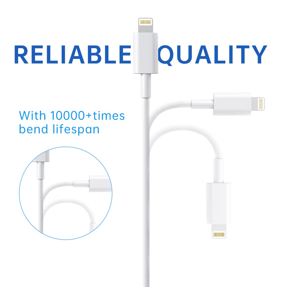 Premium iPhone USB-A to Lightning Charging Cable MFi Certified 2m Each 2 Pack