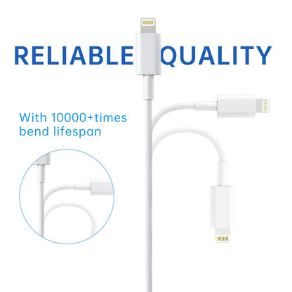 Premium iPhone USB-A to Lightning Charging Cable MFi Certified 2m Each 2 Pack