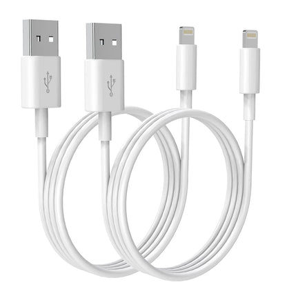 Premium iPhone USB-A to Lightning Charging Cable MFi Certified 1m Each 2 Pack