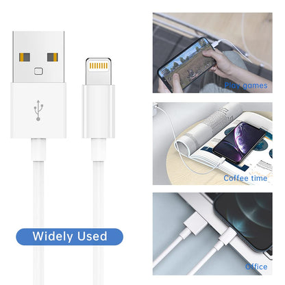 Premium iPhone USB-A to Lightning Charging Cable MFi Certified 2m Each 2 Pack