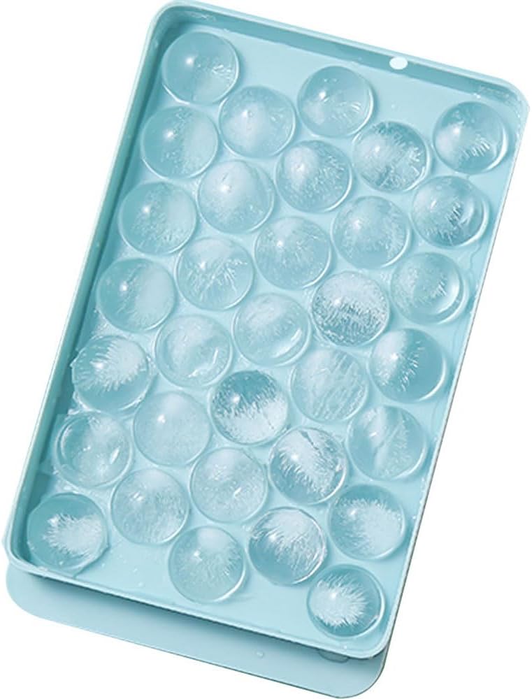 Mini Ice Cube Trays 33PCS Tiny Ice Cube Tray with Lid for Freezer - Blue