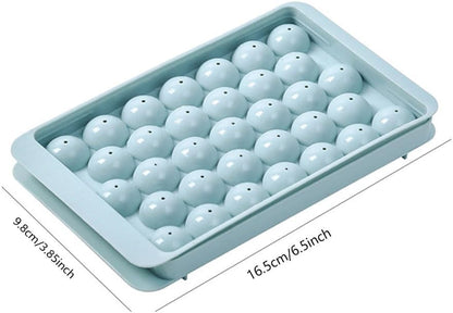 Mini Ice Cube Trays 33PCS Tiny Ice Cube Tray with Lid for Freezer - Blue