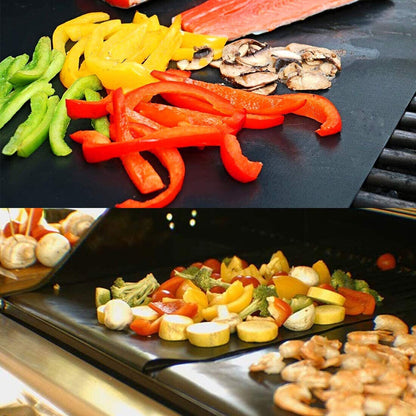 5 Pcs BBQ Grill Mats Non Stick Reusable for BBQ Works on Gas Charcoal - RLO Tech