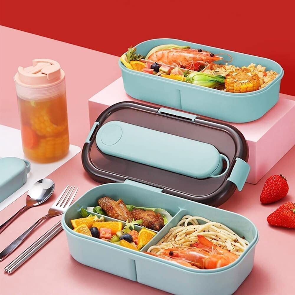 Plastic Lunch Box Sealed Bento Box Sealed Bento Box (With cutlery) - RLO Tech