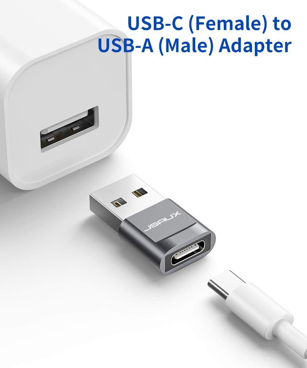 Premium USB Type C Female to USB A Male Adapter Converter Charger - Grey - RLO Tech