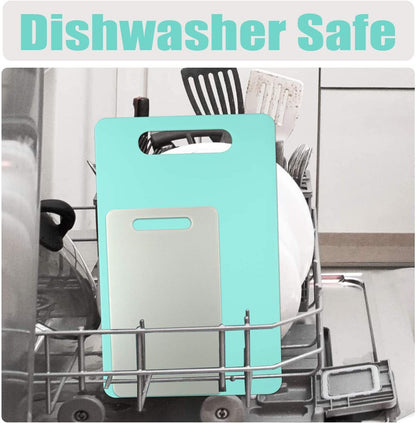 Premium Utility Chopping Board with Handles Food Safe BPA Free Dishwasher Safe - RLO Tech