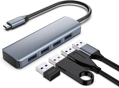 USB-C Hub to 4 Port USB 3.2 Hub Multiport Adapter 10Gbps Data Hub 50cm Cable