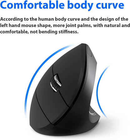 Vertical Wireless Mouse Very Ergonomic Portable Computer Mouse with 6 Buttons