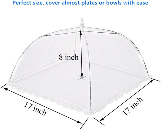 17" - 43 x 43 cm Pop-Up Mesh Food Cover Tent Umbrella Large Reusable Collapsible