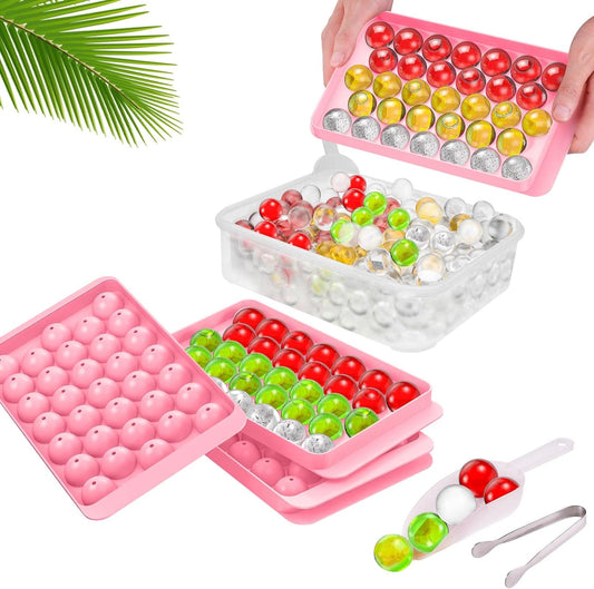 Premium Ice Ball Tray With Container Scoop & Tongs BPA Free Makes 66 Ice Balls
