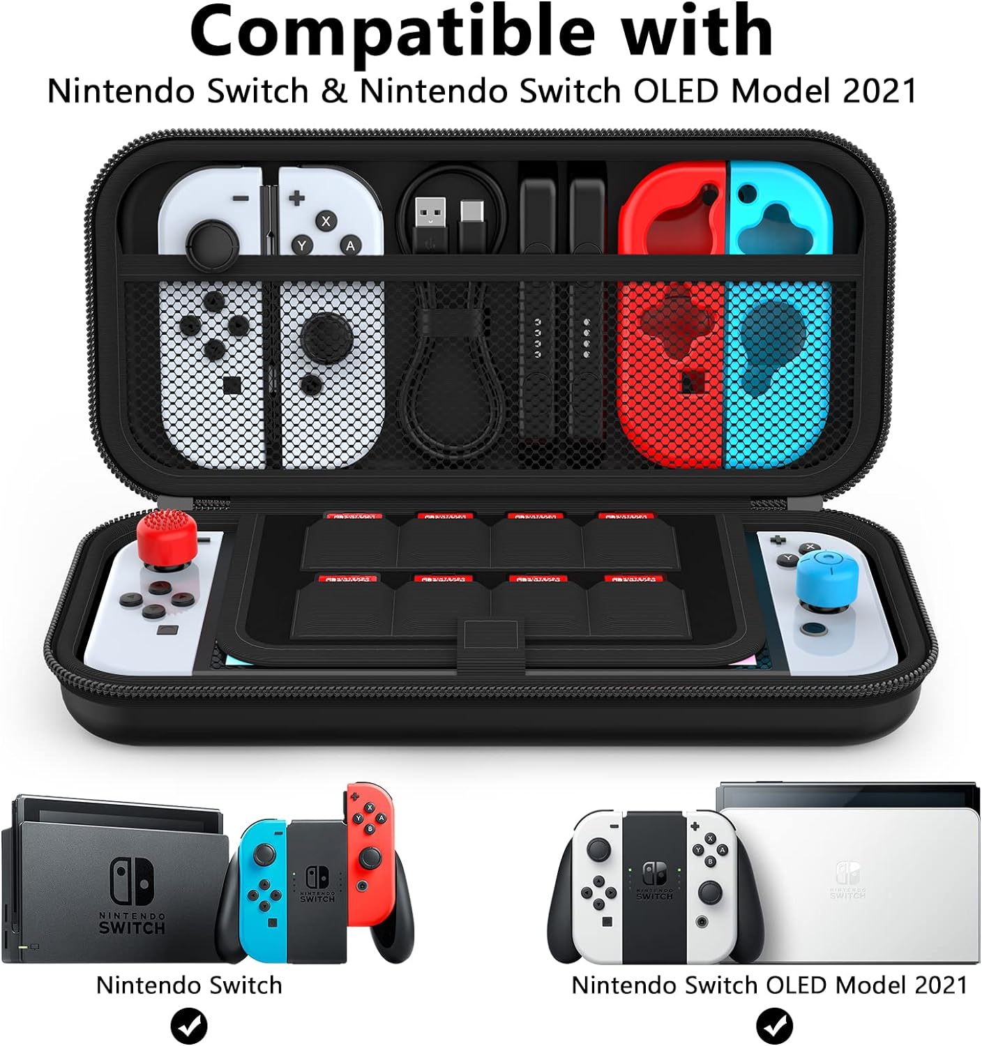 Nintendo Gaming Case Compatible with Nintendo Switch & Switch OLED Portable Carry Case