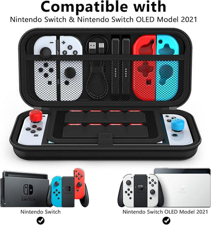 Gaming Case Compatible with Nintendo Switch & Switch OLED Portable Case - Grey