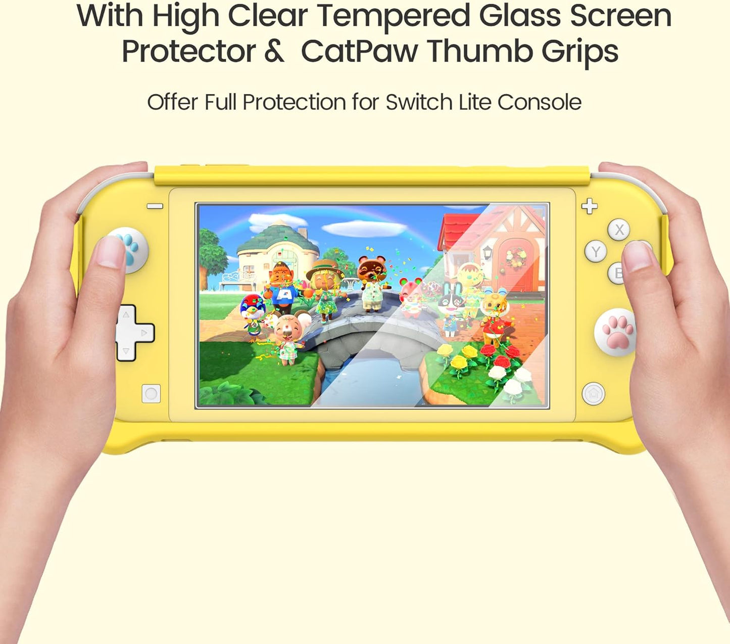 Nintendo Switch Lite Case Sturdy Full Protection with Screen Protector Yellow