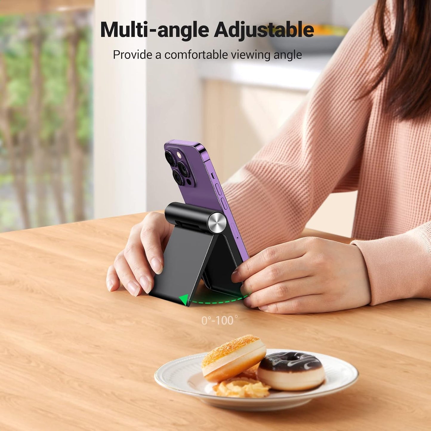 Phone Stand Multi-Angle Compatible with 4-10 inch smartphones e-readers tablets