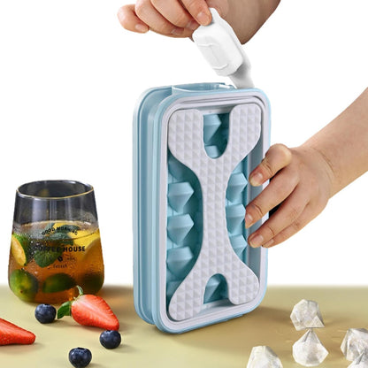 Silicone Ice Cube Tray BPA-Free for Family Parties Bars, Whiskey, 18 Cubes Blue