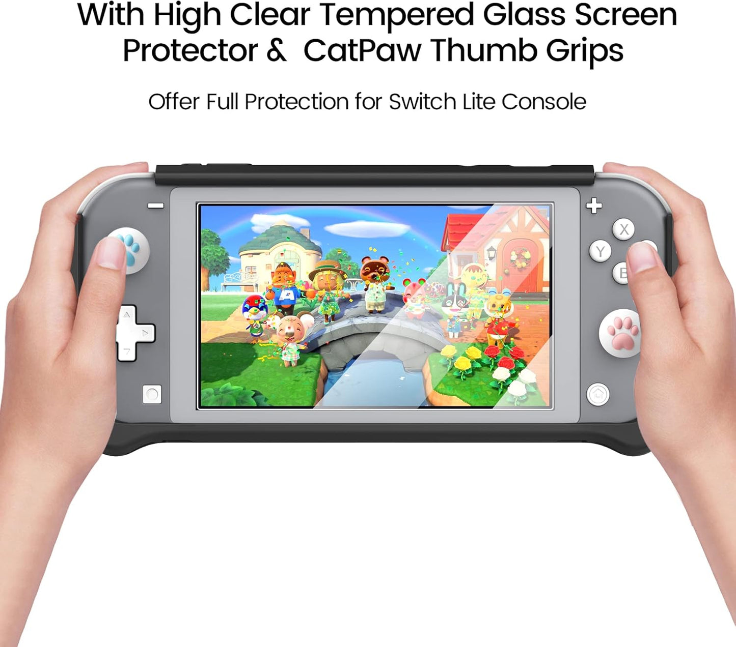 Switch Lite Case for Nintendo Sturdy Full Protection with HD Screen Protector