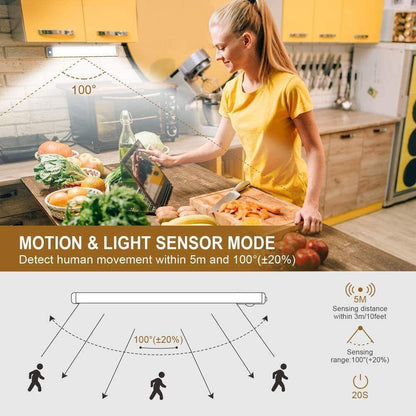 Motion Sensor Wardrobe Light, LED Closet Light USB Rechargeable Cupboard Lights - RLO Tech