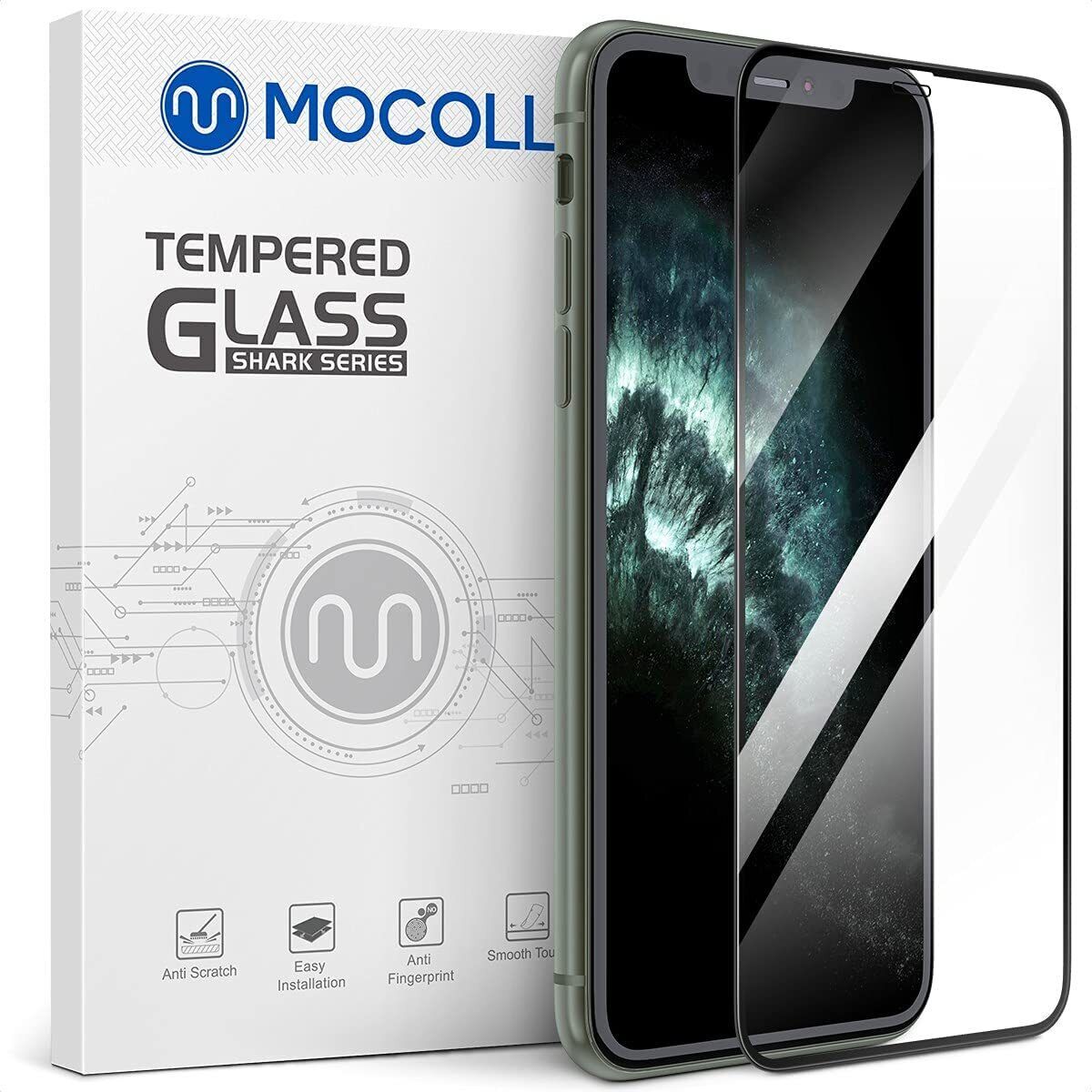MOCOLL iPhone 11 Pro Max Screen Protector Tempered Glass HD Full Coverage - RLO Tech