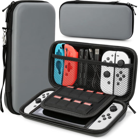 Gaming Case Compatible with Nintendo Switch & Switch OLED Portable Case - Grey