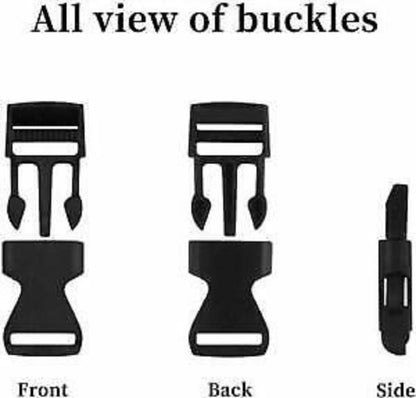 Delrin Side Release Buckles, 5 Sizes, for Webbing DIY Paracord Bracelets, Black - RLO Tech