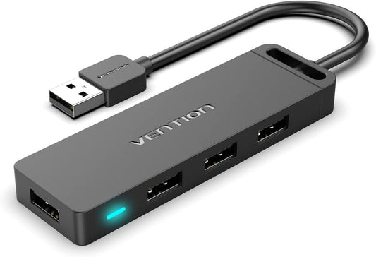 NEW VENTION Ultra Slim Extra Lightweight USB 2.0, 4-Port HUB With Charging Port - RLO Tech
