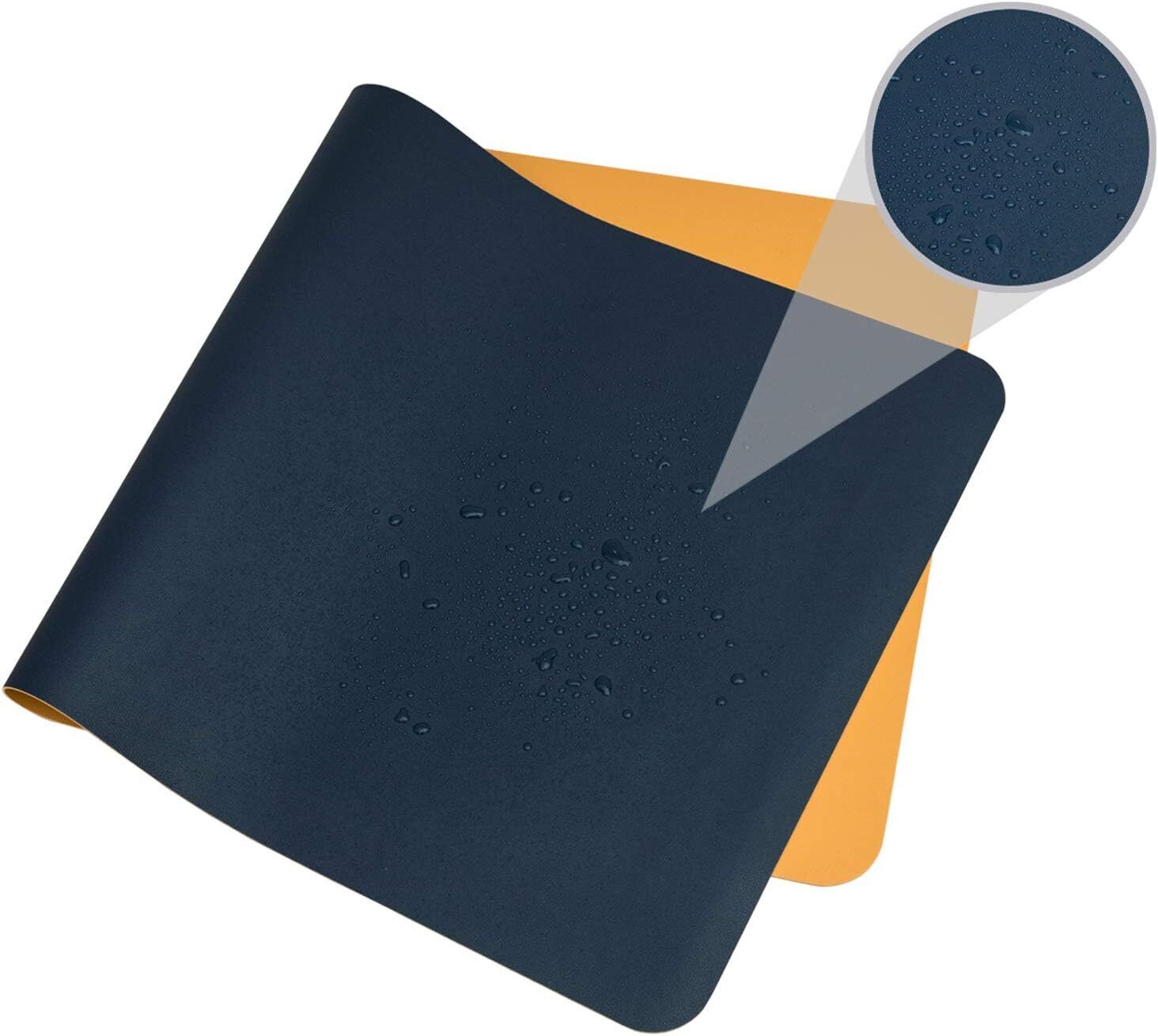 Dual Sided Desk Pad Protector For Office Waterproof 80cm x 40cm Blue & Yellow - RLO Tech