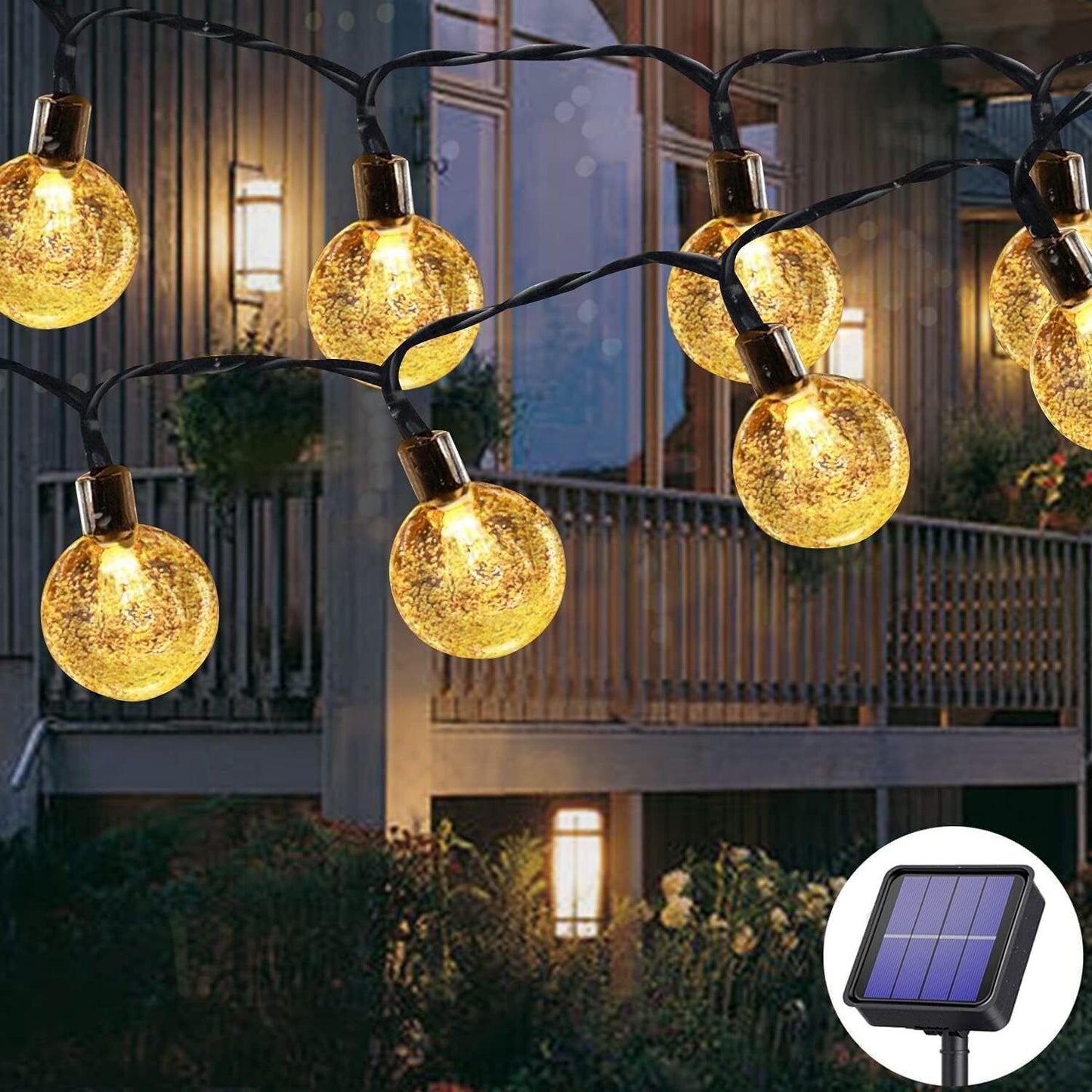 Led Solar Powered Warm White String Lights For Party Wedding Garden 35ft - RLO Tech