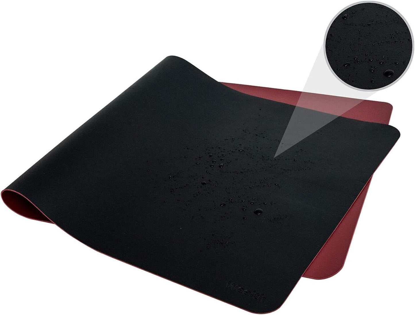 Multifunctional Office Desk Protector Faux Leather, 80cm * 40cm - Black / Red - RLO Tech