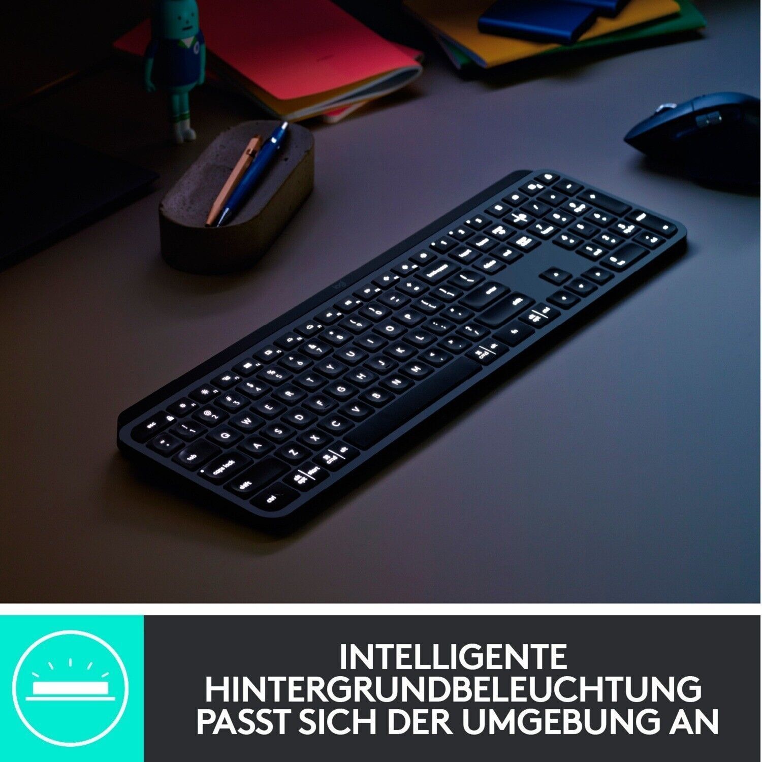Logitech MX Keys Advanced Illuminated Wireless Keyboard QWERTZ German Layout - RLO Tech