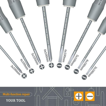 Durable 9 Piece Screwdriver Set for Daily Work, phillips and slotted screwdriver - RLO Tech