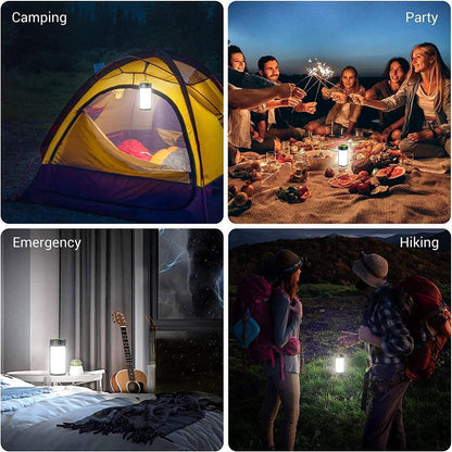 Rechargeable LED Camping Lights 400LM 5 Light Modes, Phone Charger - 2 Pack - RLO Tech