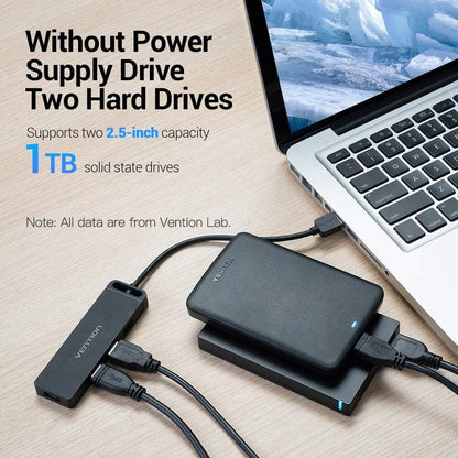 NEW VENTION Ultra Slim Extra Lightweight USB 2.0, 4-Port HUB With Charging Port - RLO Tech