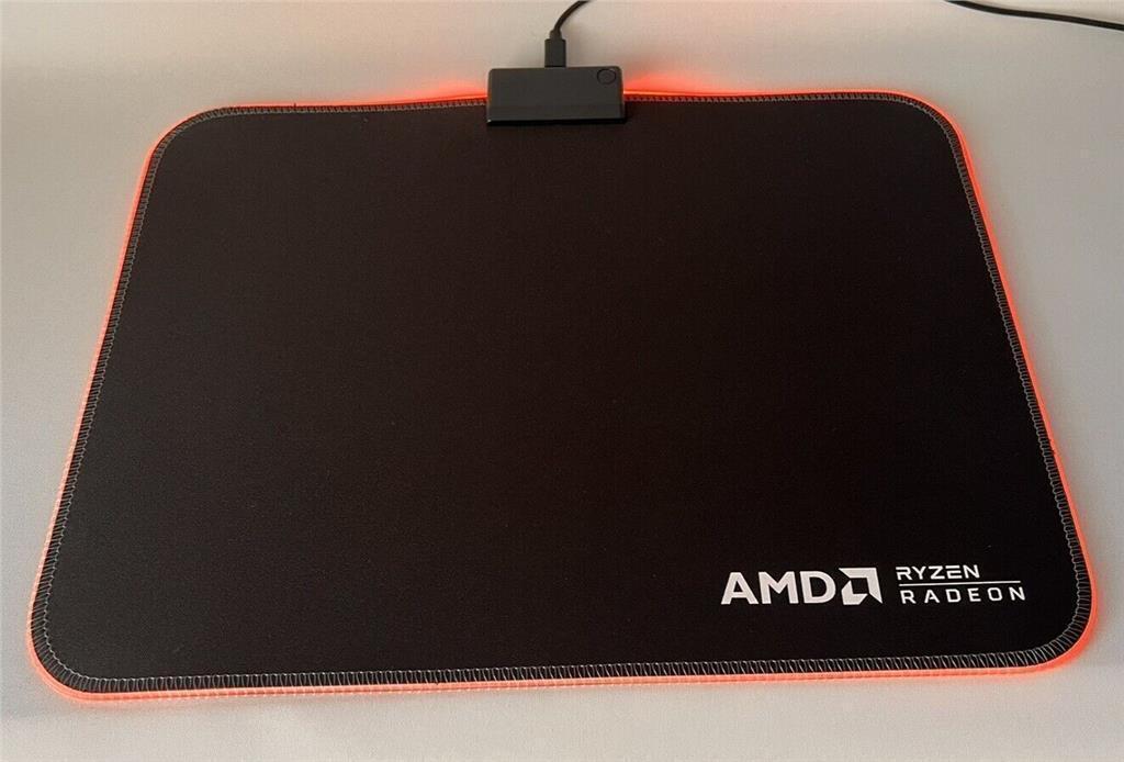 BOX OF 10 AMD RED LED GAMING MOUSE PAD - USB LIGHT-UP - ANTI SLIP (365 x 255 mm)