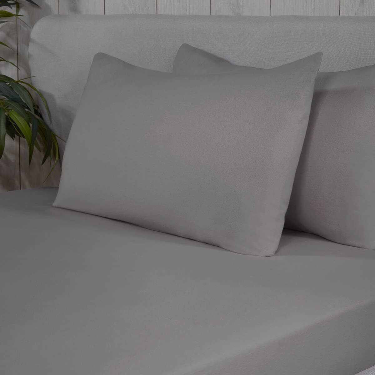 Sleepdown Fitted Sheet 100% Brushed Cotton Flannelette Luxury Bedding - King
