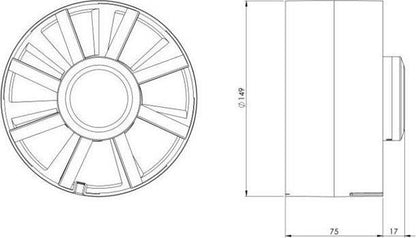 Europlast Inline Mounted Bathroom Ventilator 150mm White– EK150