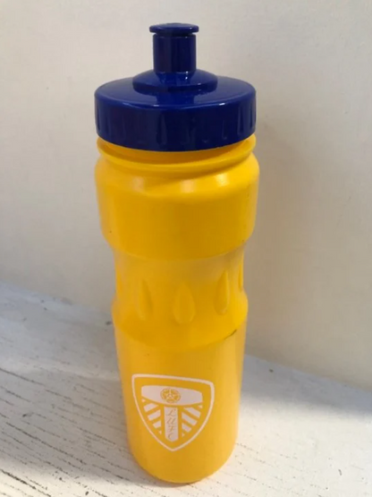 Leeds Utd Water Bottle In Yellow With Blue Lid/Cap LUFC