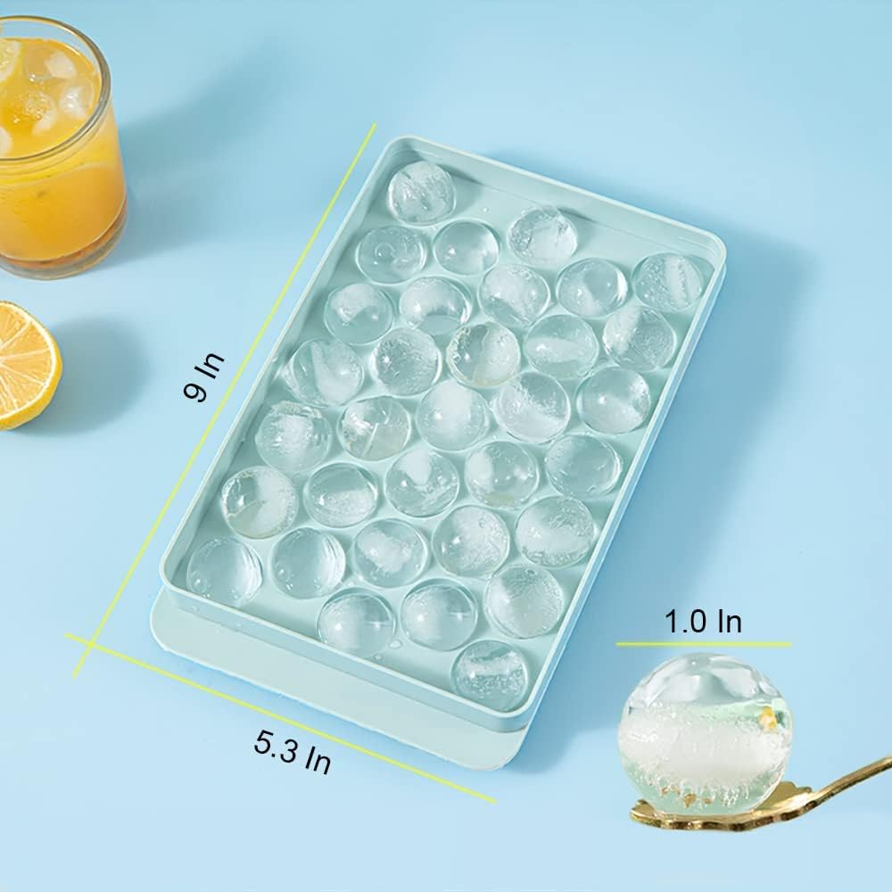 Ice Cube Tray With Lid Makes 33 Ice Balls Dish Washer Safe BPA Free Easy Release